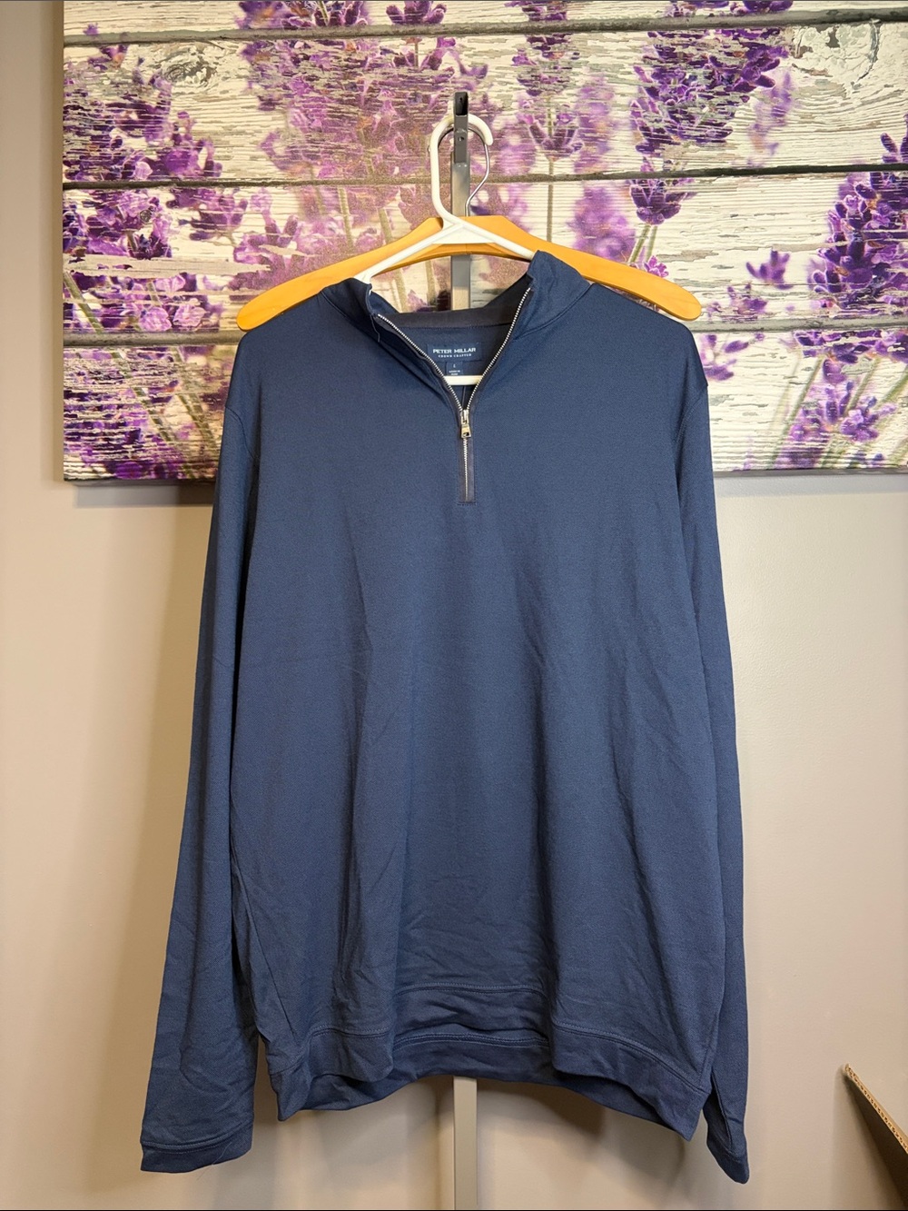 Men’s Peter Millar Navy Half-Zip Long Sleeve Pullover NWT Size L